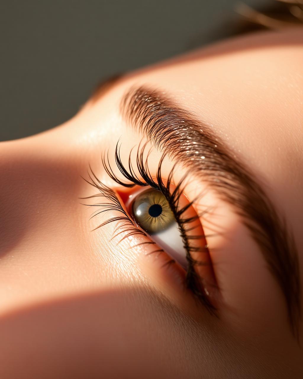 Macro detail of nano brow hair strokes